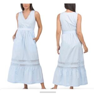 Light Blue Sleeveless Maxi Dress